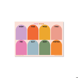 Good Tuesday A4 Magnetic Rainbow Arches Weekly Planner Fridge Magnet Planner